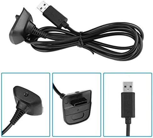 Phchconikke Нов USB Play & Charger Chable Adapter за Xbox 360 Controller Black