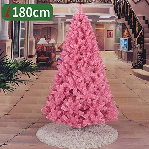 Вештачко новогодишно дрво Божиќно дрво, 180 см Делукс смрека завиткана розова украс на новогодишна елка со цврсти метални нозе лесно