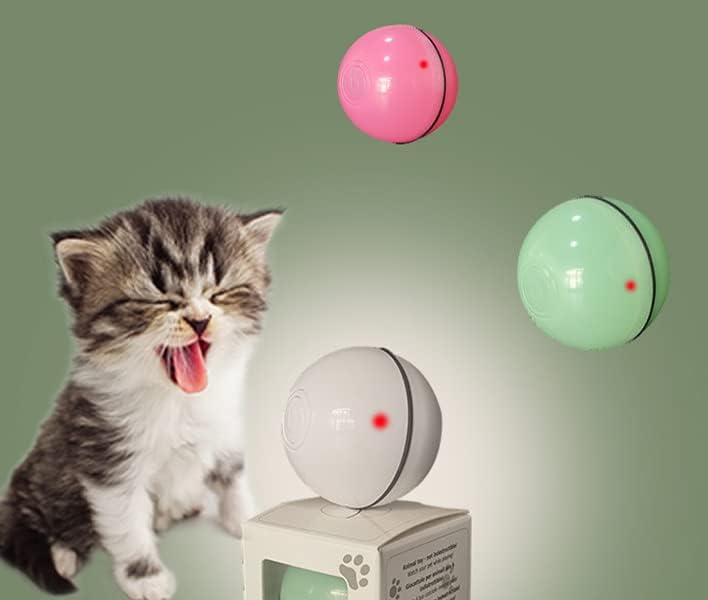Интерактивна играчка со топка со мачки со LED светла за маче за забавно мачки топка за само-движење на уникатни електрични автоматски
