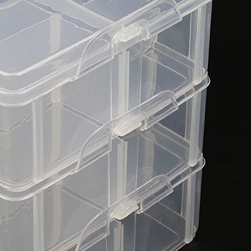 Jforsjizt Washi Tape кутија Организатор за складирање, контејнер за плакари за разделување, 3 слоја одвојување со 30 прилагодливи прегради, маскирање