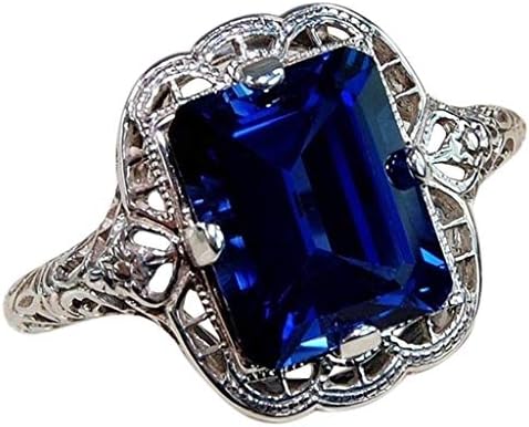 Модни прстени за жени судови Природно сини скапоцени камења прстен за ангажман за жени луксузни родени камења свадбени прстени за накит