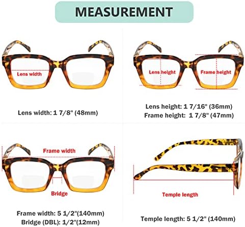 Очила За Читање Бифокални Очила За Читање Жени Стилски Бифокални Читатели Јасна Леќа Преголема Големина-Желка +2.00