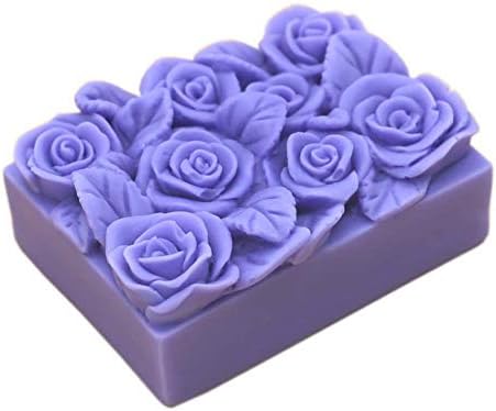 Роуз силиконски калапи, занаетчиски уметнички силиконски калапи, розов силиконски сапун од сапун, рачно изработени сапуни со