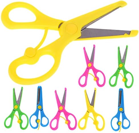TOFFICU 8PCS Детски ножици за ножици за ножици за сечење занаетчиски материјали за деца училишни материјали за деца домашни материјали