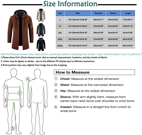 Hxhyqkp Машка качулка плетена јакна мода со качулки со качулка со целосна патент Шерпа, наредена топла зимска палто