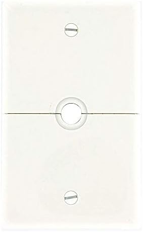 Левитон N751-W 1-GANG .625-инчи, телефонски уреди Телефонски/кабелски wallиден плоча, монтажа на кутии, хоризонтална плоча за разделување, бела