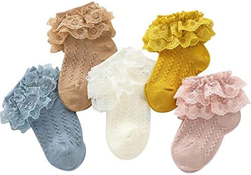 Ванберфија бебешки дете девојки принцеза памук памук лажни чорапи чипка треска тенки чорапи од мрежа 0-7t