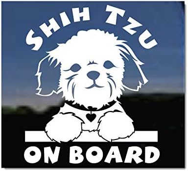 Shih tzu на бродот на кученцето за лице | NickerStickers® винил кучиња прозорец автомобил камион RV Decal налепница