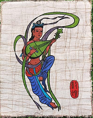 Кинески народни племенски уметности на батик, 12,6 x 16,3 wallид што виси домашен декор 531