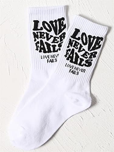 Соли Хакс, женски букви графички обични екипи чорапи атлетски трчања чорапи