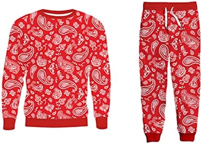 Смешна 3Д целосна печатена црвена маица Paisley/џемпер/поштенски дуксери/тенка јакна/панталони Обичен костум