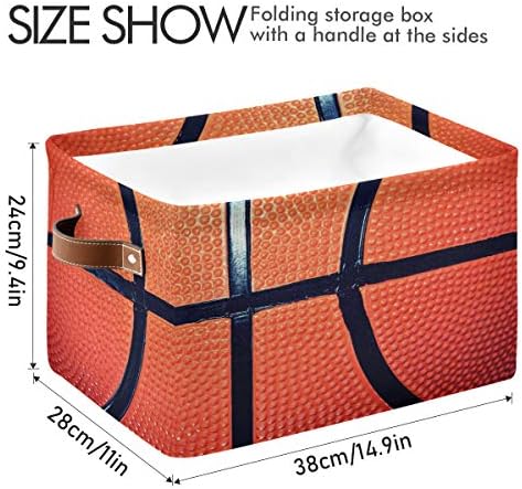 Кошарка за складирање на кошарка за кошарка Auuxva, корпи за кутии за складирање на ткаенини, кутија со рачки со рачки што може да се склопуваат