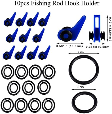 Deapeick 5 парчиња риболов биат обвивки со 10 парчиња риболов држач за шипки за риболов, издржливо чисти pvc привлечни капаци, го одржува риболов