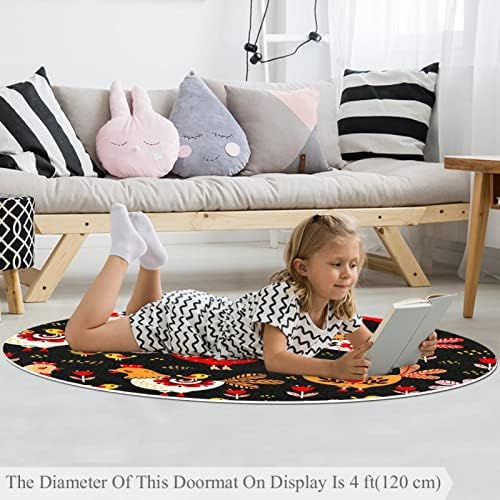 Llnsupply 4 ft круг килим за игра со низок куп, пилешко животно, ползи подни душеци игра игра ќебено новороденче деца деца тепих