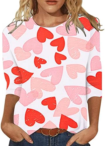Жените Симпатична Љубов Срце Блузи Тинејџерски Вљубените Кошула Среќен Денот На Вљубените Кошули Валентин Блузи Облека
