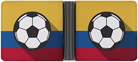 Колумбија Фудбал Фудбал Знаме Печатени Бифолд Паричник Скриени Прегради Џеб За Пари Кредитна Картичка За Секојдневно Патување Работа