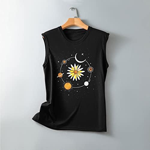 Врвови за маички за жени со дворци Печата за печатење блузи со кратки ракави лабави туники летни обични маички топ 2023 година