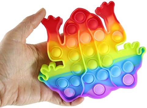 1 Frog Bubble Pop Fidget Toy - Силиконски притисок Puke Bubble Wrap Fidget Toy - Притиснете меурчиња за да се поп - играчка за сензорни стрес на меурчиња попер