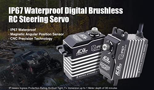 AGFRC 55KG RC-Steering-Seering-Servo High-Torque Водоотпорен-Програмабилен метален менувач без четка за дигитална услуга за 1/8 RC