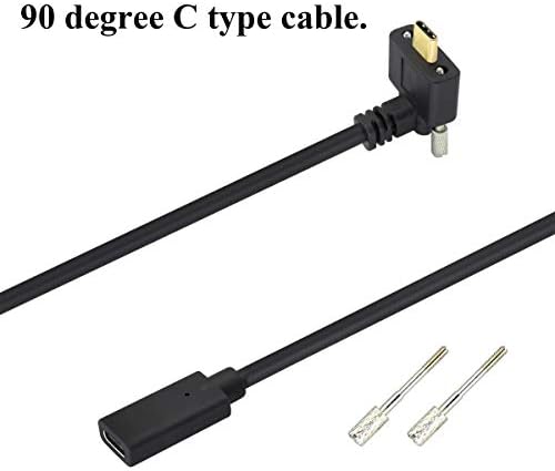 Ааотокк горе и долу агол USB 3.1 тип Ц панел за монтирање кабел Gen 2 90 степени тип C 3.1 женски до машки панел кабел, поддржува
