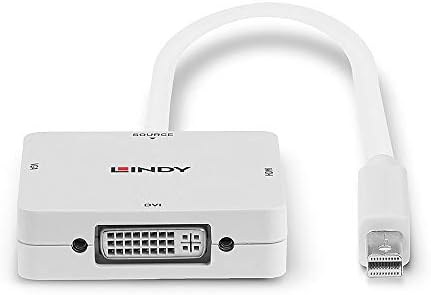 Lindy Mini DisplayPort 1,2 до HDMI DVI и VGA конвертор Адаптер - Бело