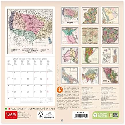 Легами - Календар на wallидови, 18 х 18 см, 2023, 12 месеци и 1 годишен планер, на 6 јазици, хороскопски знаци и меѓународни празници,