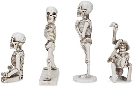 Класи колекции Јога Пози скелети од слонова коска од 6 инчи фигурини сет од 4