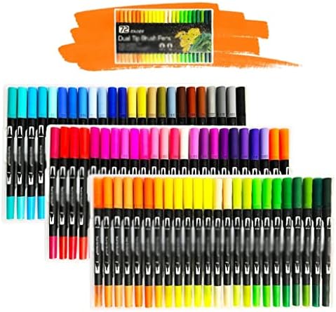 SLSFJLKJ 60/72 бои акварел пенкала поставени двојни совети за четка за четка за цртање на сликање калиграфија за уметност во боја