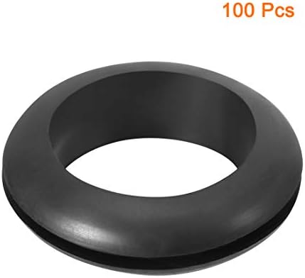 Uxcell жица заштитник на масло отпорен на арматура гума Громет 20мм Внатрешна диа 100 парчиња црна