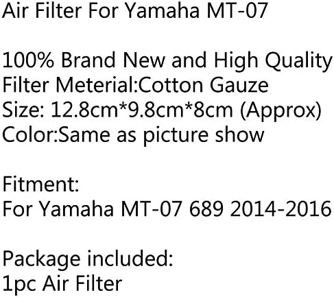 Моторцикл за филтрирање на воздухот Areyourshop, елементот за чистење на филтрирање на воздухот се вклопува за Yamaha MT-07 689 2014-