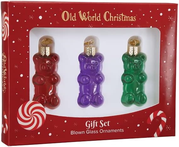 Стариот свет Божиќни пеперминт стакло разнесени украси за новогодишна елка, блескава трска од бонбони