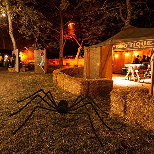 Декорации за Ноќта на вештерките Pawliss, 6,6 метри гигантски пајак за Ноќта на вештерките, украси за Ноќта на вештерките на отворено двор за тревници во дворот, лажни го