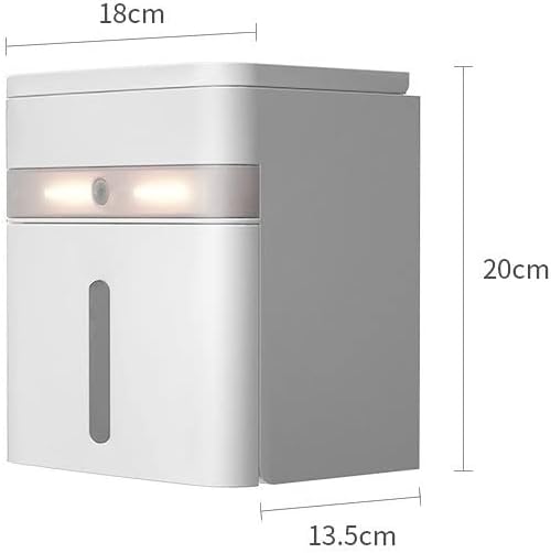 Организми за тоалетна хартија монтиран од орев со паметен сензор LED осветлување голем капацитет кутија за складирање на ткиво