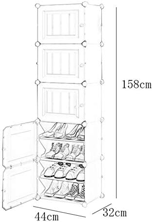 Zeelyde Rack Rack, 10 нивоа пластична со должина на прашина за складирање 20 пара чевли Домник дневна соба 44x32x158cm Среќна