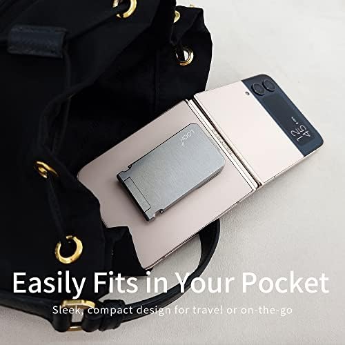 Lookshop Parterstand Mini Onyx - Мобилен телефон Стенд за биро, iPhone, Android - преклопување, прилагодлив за висина, цврсти и лесен држач