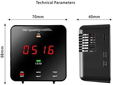 Мултифункционален монитор за квалитет на квалитетот на воздухот Houkai Professional Dioxide Monitor Monitor Gans Detector HCHO TVOC тестер дигитален монитор на мерачот CO2 мерач
