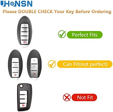 Uhonsn за Nissan Key Fob Cover со клучеви поставени клучеви школки случај мек TPU Keycover целосни корици за заштитник компатибилен со Rogue