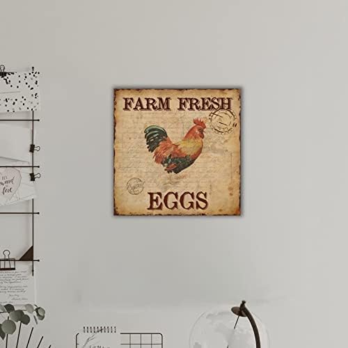 Фарма свежи јајца Дрвени знаци романтично пилешко дрво плакета знак фарма куќа стил wallид декор антички знаци со кука за кујна
