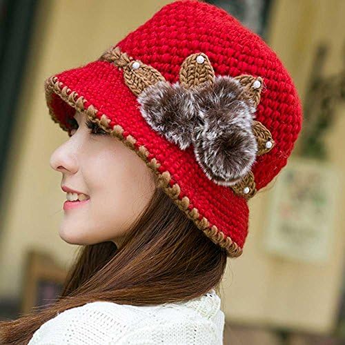 Цвеќиња од Менхонг топла плетена капчиња дама зимска украсена капа мода жени уши бејзбол капачиња тартан бејзбол капа