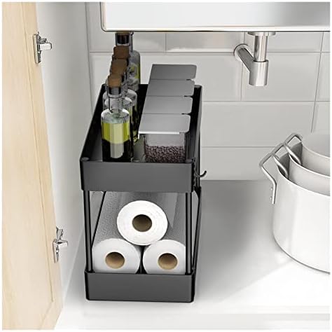 Хајдинб, решетката за складирање на туш, кујнски полица 2 нивоа организатор мултифункционален шкаф за туширање за шампон за кујна