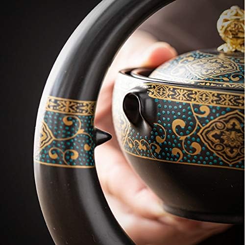 Jydqm керамички камен мелење полуавтоматски чај сет, креативен кунг фу чај чај постави креативни материјали за церемонија на чај