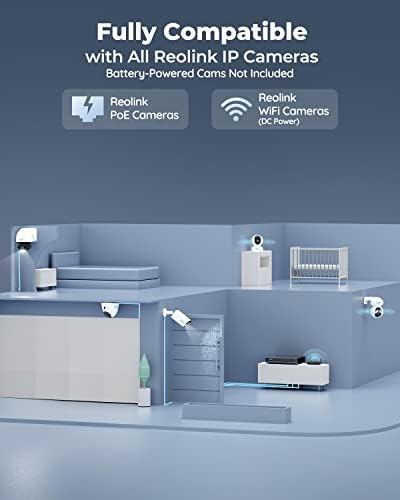 Reolink 4K POE Надворешни камери за систем за безбедност на домот, 3x оптички зум, откривање на човечко/возило, пакет 8x RLC-822A со Reolink