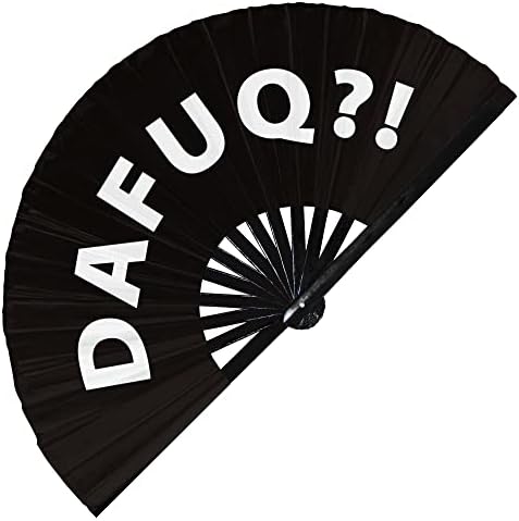 Dafuq Hand Fan Foldable Bamboo Circuit Rave Hand Fan Dafuq!? Зборови Изјава Изјава подароци на фестивалот додатоци