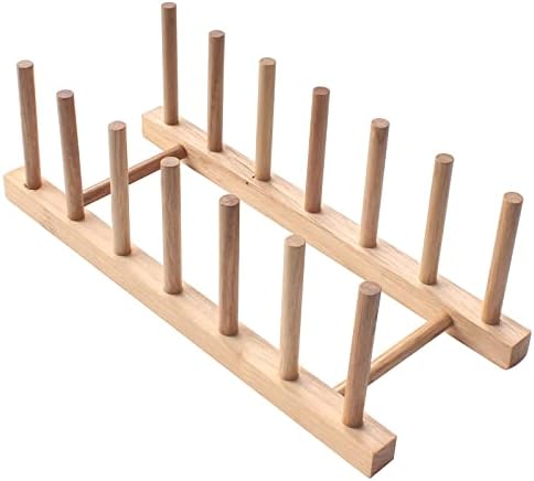 Z zicome сет од 2 бамбус дрвена сад за решетки за решетки за решетки за држач за кујнски држач за кујнски организатор на кујнски кабинет