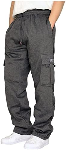 Џемпери за мажи панталони Обични јаже олабавувајќи ја тешка категорија на товар за мажи за мажите лабави спортски панталони со џебови