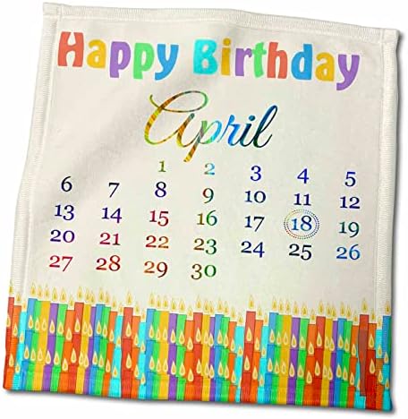 3drose роденден на 18 -ти април, шарени роденденски свеќи со пламен - крпи