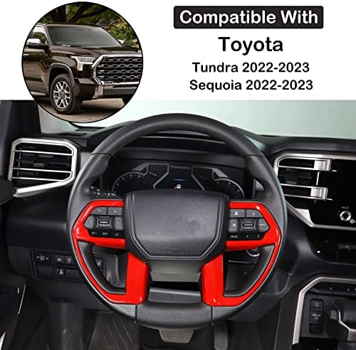 Копче за копче за управувач на управувачот на управувачот, Компатибилен со Toyot@ Tundra/Sequoia 2022-2023 AUNGINSY CAR волан на управувачот