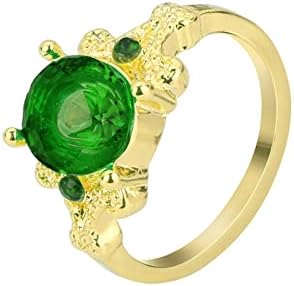 2023 година накит злато исполнето тркалезно сафир женски венчален прстен бенд Size610 што се расплетува прстен
