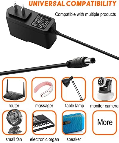 6V 2A Адаптер за напојување со напојување со 5,5x2.5 mm DC приклучок, AC 100-240V до DC 6V 2000MA адаптер за напојување UL наведено DC напојување