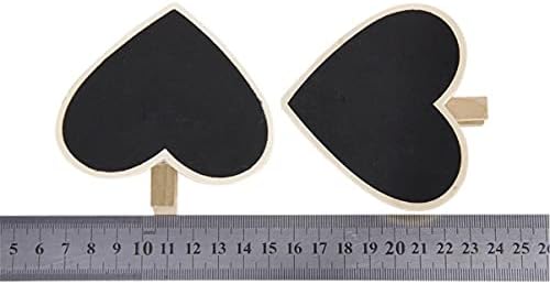Blackboard од форма на срцева форма 10 парчиња креда од форма на срце, мала срцева креда од табла Мини срцеви плочи мини табла клипови
